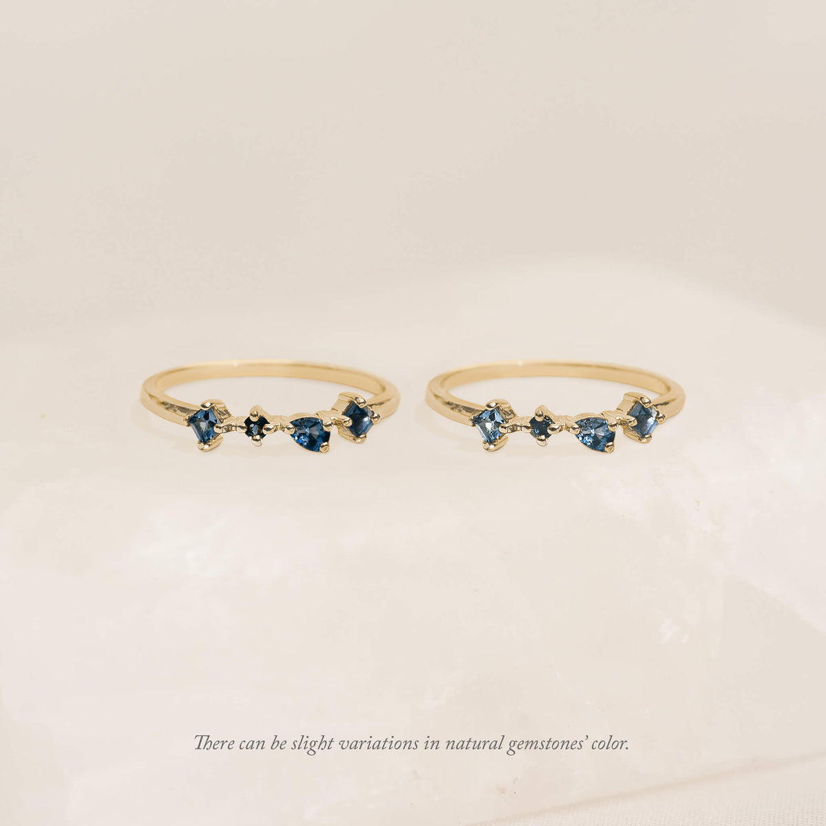 Two Gold Comparison rings on soft background.