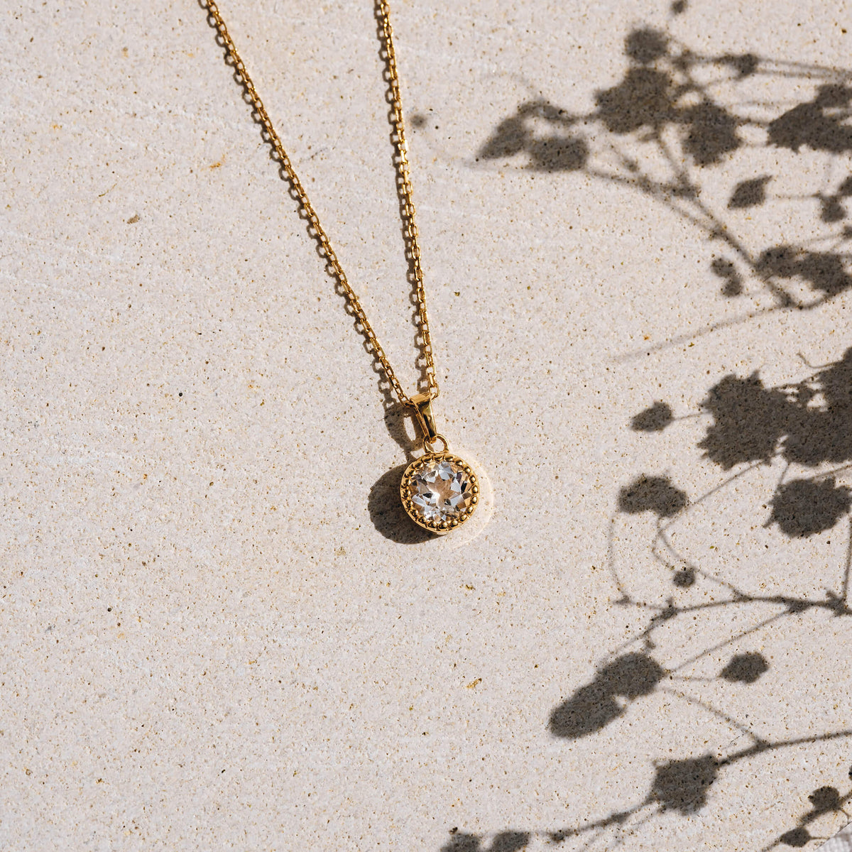 Gold Vermeil, White Topaz