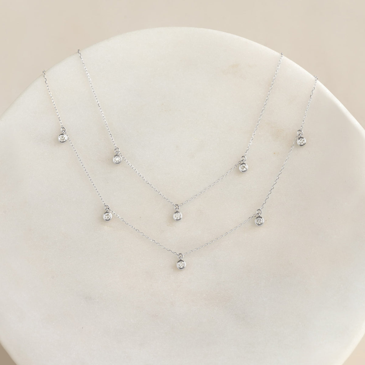 Lab Grown 3-Diamond Necklace White Gold - Eira