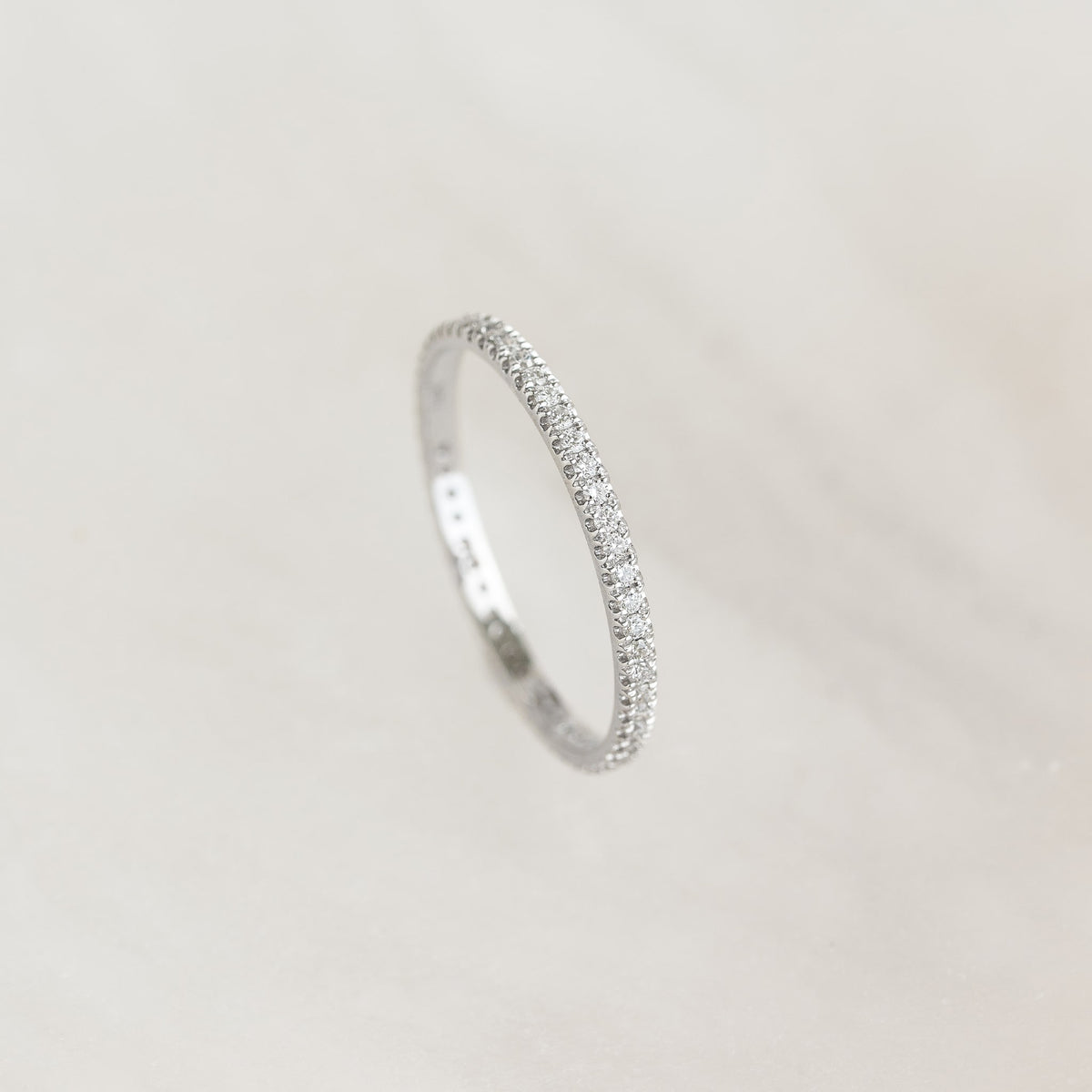 Diamond Eternity Ring White Gold with continuous sparkling lab-grown diamonds on a sleek 14k white gold band