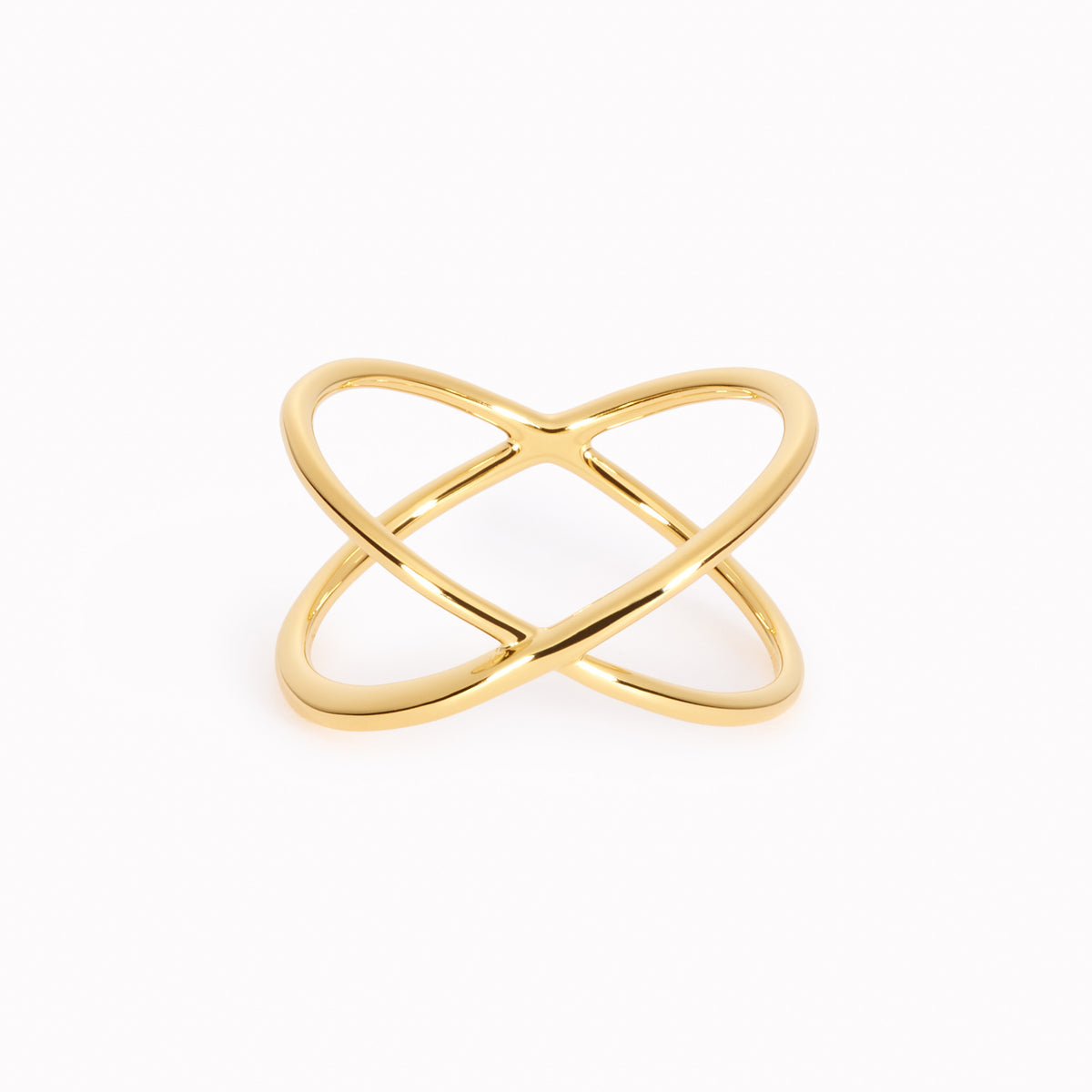 Gold vermeil criss cross ring